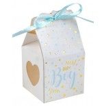 Lot de 6 Boites carton métallisées Baby shower, Ciel