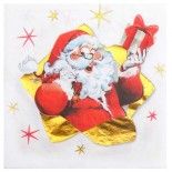 Sachet de 20 Serviettes Père Noël étoilé 