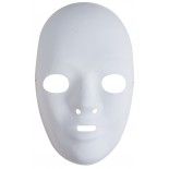 Lot de 6 Masques blancs PVC, taille adulte