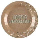 SANTEX 7861-26, Lot de 10 assiettes Joyeux Anniversaire végétal 22,50 cm