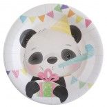 SANTEX 7891-99, Lot de 10 assiettes Panda 22,5 cm