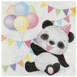 SANTEX 7893-99, Lot de 20 serviettes Panda en papier