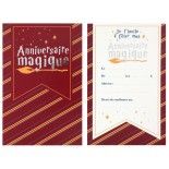 SANTEX 7914-99, Lot de 6 cartes d'invitation Anniversaire Magique Sorcier