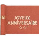 Chemin de table Anniversaire coton Star d'un jour, Terracotta