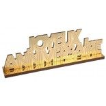 Centre de table lettres Joyeux Anniversaire 27cm en bois, Or