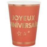 Lot de 10 Gobelets anniversaire Star d'un jour, Terracotta