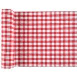 SANTEX 7999-7-30, Chemin de table tissu non tissé Vichy rouge 3 mètres
