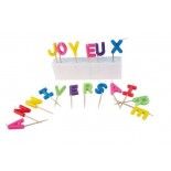 P'TIT Clown re80011 - Bougie lettres JOYEUX ANNIVERSAIRE