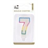 P'TIT Clown re80197 - Bougie anniversaire colorée chiffre 7