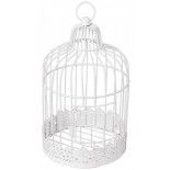 Tirelire Cage métal ronde blanche vintage