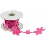 Chaks 80250-05, Ruban feutrine Fleur de 2 m x 3.5cm, Fuchsia