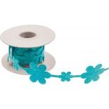 Chaks 80250-12, Ruban feutrine Fleur de 2 m x 3.5cm, Turquoise