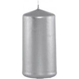 Chaks 80292-80, Petite bougie cylindrique 6cm, métal Argent