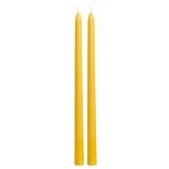 Chaks 80294-23, Set de 2 bougies Flambeau 30cm, Jaune Moutarde