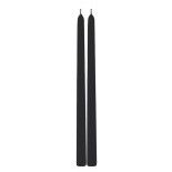 Chaks 80294-10, Set de 2 bougies Flambeau 30cm, en Noir