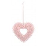 Chaks 80310-32, Coeur CREUX en métal dentelé à suspendre 12,5 cm Rose pastel