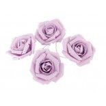 Chaks 80411-07, Set de 4 Roses 5,5cm en Lin, Lavande