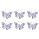 Chaks 80441-08, Sachet de 6 petits Papillons 5cm sur pince, Mauve