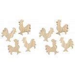 Chaks 80592, Sachet de 8 Coqs en bois 4cm à disperser