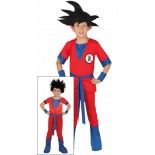 Déguisement Guerrier MANGA rouge 7-9 ans