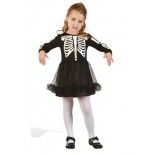 P'TIT Clown re82964 - Costume baby squelette fille 104 cm, 3/4 ans