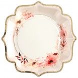 Paquet de 10 Assiettes Amour Floral