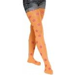 Chaks 84 250714 24, Collants Petites Fleurs, adulte S/M (36/40) Orange Fluo