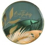 SANTEX 8532-10, Sachet de 10 assiettes Anniversaire Birthday Jungle