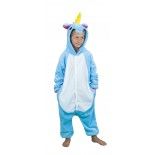 Party Pro 862300M, Déguisement Kigurumi licorne bleue enfant 11/14 ans