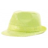 Party Pro 865090614, Chapeau borsalino sequin Néon, Jaune