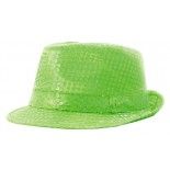 Party Pro 865090618, Chapeau borsalino sequin Néon, Vert