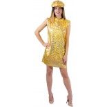 ROBE disco Or (avec casquette), adulte