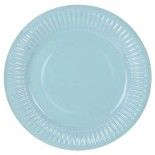 Paquet de 10 Assiettes laquées 22,7cm en carton, Bleu ciel