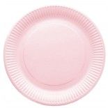 Paquet de 10 Assiettes Laquées 22,7cm en carton, Rose pastel