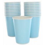 Paquet de 10 Gobelets en carton 9cm unis, Bleu ciel