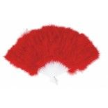 Party Pro 87302205, Eventail en plume rouge