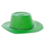 Party Pro 87321207, Chapeau cowboy paillette vert lemon