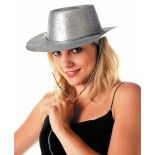 Chapeau cowboy paillette argent