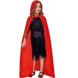 P'TIT Clown re88303 - Cape enfant velours avec capuche rouge 100 cm