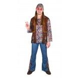 P'TIT Clown re88361, Costume Hippie homme multicolore, adulte S/M