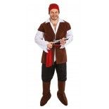 P'TIT Clown re89124 - Costume adulte luxe pirate veste sans manches, S/M