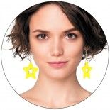 Boucles d'oreilles Star néon jaune