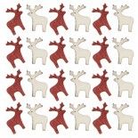 Chaks 90779, Sachet de 24 mini-Rennes en bois 2cm
