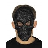 Party Pro 908118, Masque Tête de mort dentelle Noir