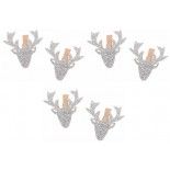 Chaks 90842-80, Sachet de 6 Têtes de rennes pailletés 3cm sur pince, Argent