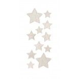 Chaks 90846-80, Sachet de 11 adhésifs ETOILES brillants, Argent