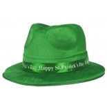 Chapeau Borsalino feutre Happy Saint Patrick's Day vert