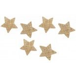 Chaks 90895, Sachet de 6 Etoiles Jute 3cm sur pince