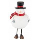 Chaks 90925, Bonhomme de neige blanc avec écharpe en résine 15,5 cm