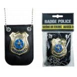 Badge Police en métal doré (collier)